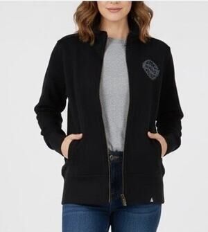 American Giant Women's Moto Full Zip Mock-Neck Sweater